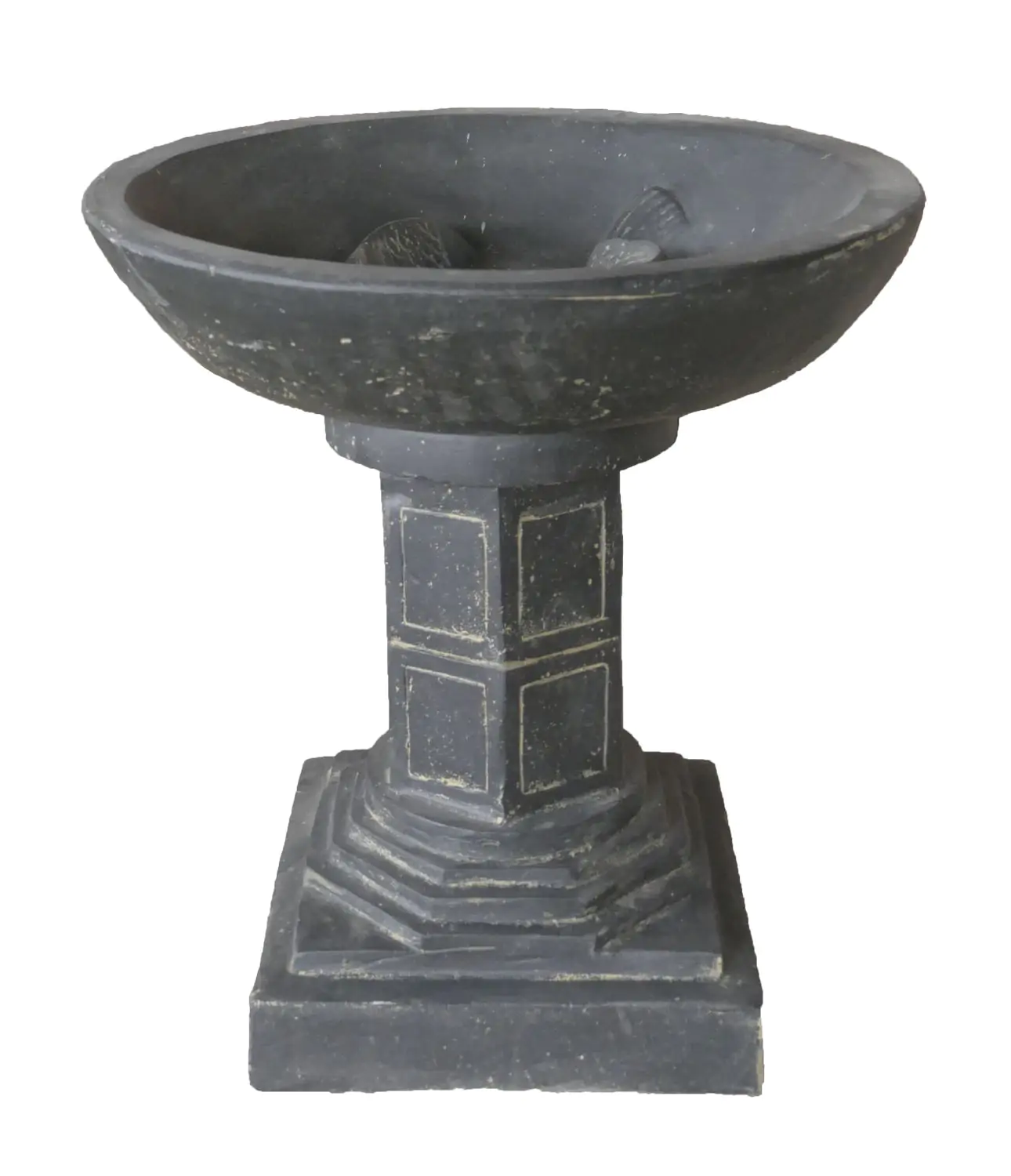  Product image 2 of the product “Fish with bowl stand (Set), 50 cm Dia and 53cm Height | Cast stone, handcrafted & coloured ”